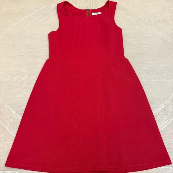 Sunny Girl Red A-Line Scoop Neck Midi Dress - Picture 1 of 8